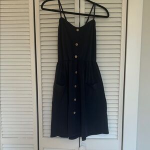 Navy Button-Down Dress